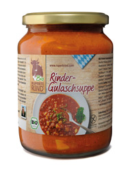 Rindergulaschsuppe im gro�en Glas